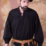 Stortebecker - Medieval Laced Front Shirt - Cotton - Black
