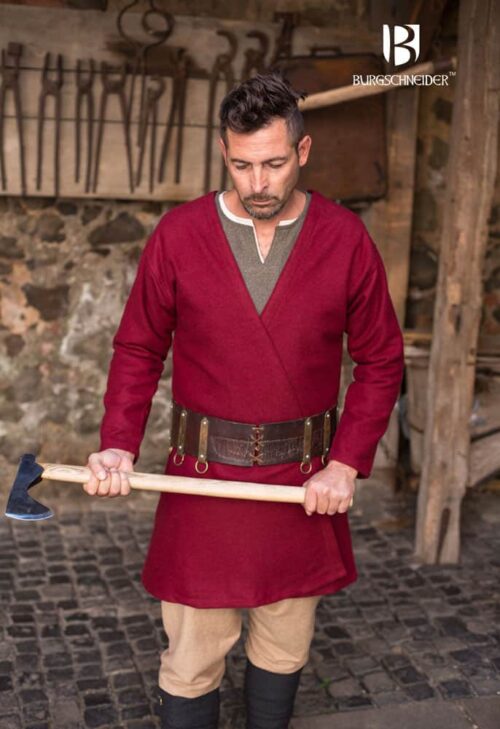 Loki - Wool Viking Coat - Red