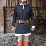 Erik - Short Cotton Viking Tunic - Black
