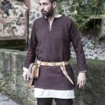 Erik - Short Cotton Viking Tunic - Brown