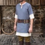 Aegir - Short Sleeve Cotton Viking Tunic - Gray