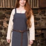 Gyda - Cotton Viking Apron Dress - Gray