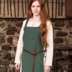 Gyda - Cotton Viking Apron Dress - Green