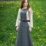 Albrun - Wool Sideless Surcoat Dress - Gray