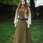 Albrun - Wool Sideless Surcoat Dress - Autumn Green