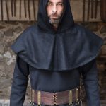 Cucullus - Wool Medieval Cowl - Black