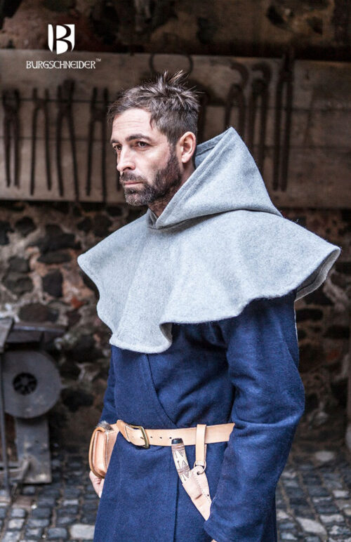 Cucullus - Wool Medieval Cowl - Gray