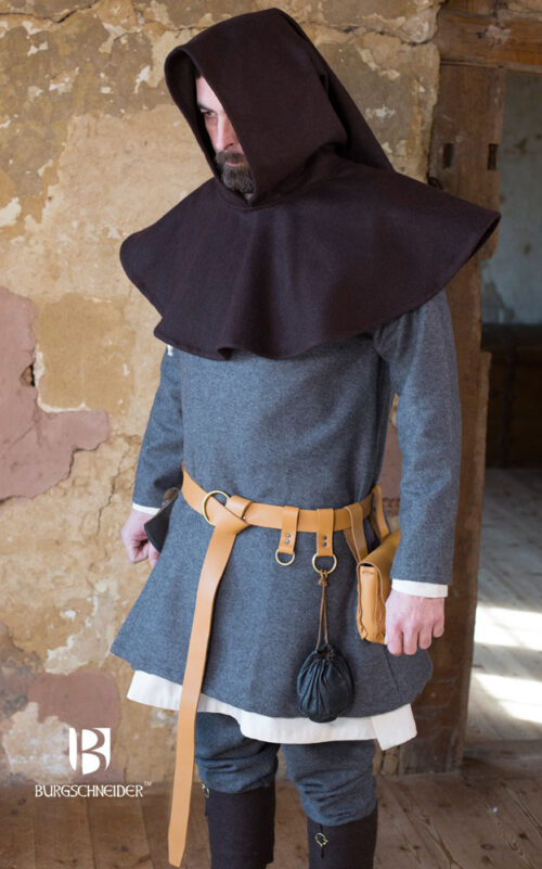 Cucullus - Wool Medieval Cowl - Brown