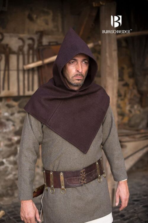 Bjorn - Wool Viking Cowl - Brown