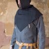 Knud - Viking Herringbone Woven Cloth Cowl - Black and Gray