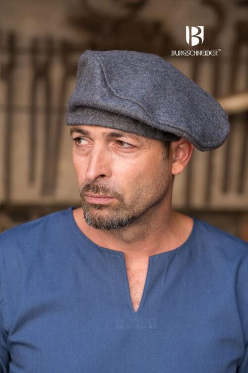 Harald - Medieval Wool Beret - Gray