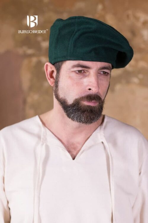 Harald - Medieval Wool Beret - Green