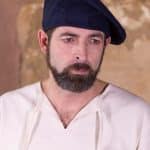 Harald - Medieval Wool Beret - Blue