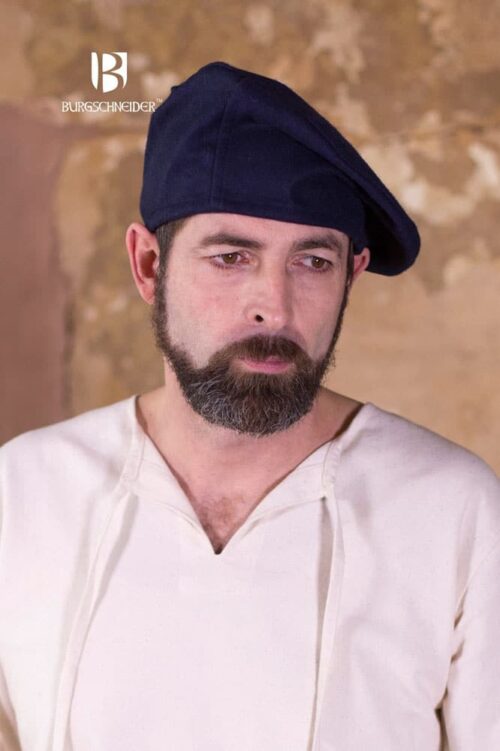 Harald - Medieval Wool Beret - Blue