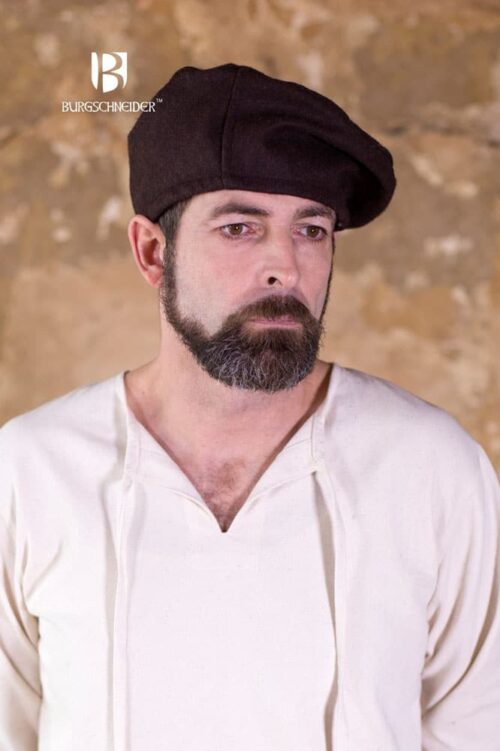 Harald - Medieval Wool Beret - Brown