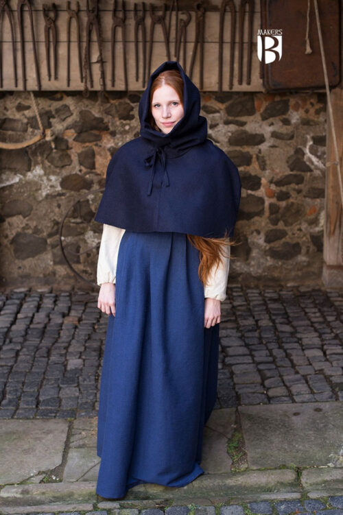 Gugel Curt - Medieval Wool Cowl - Blue