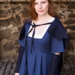 Bertrude - Medieval Shawl / Apron - Blue