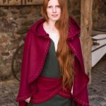 Affra - Hooded Wool Cape - Red