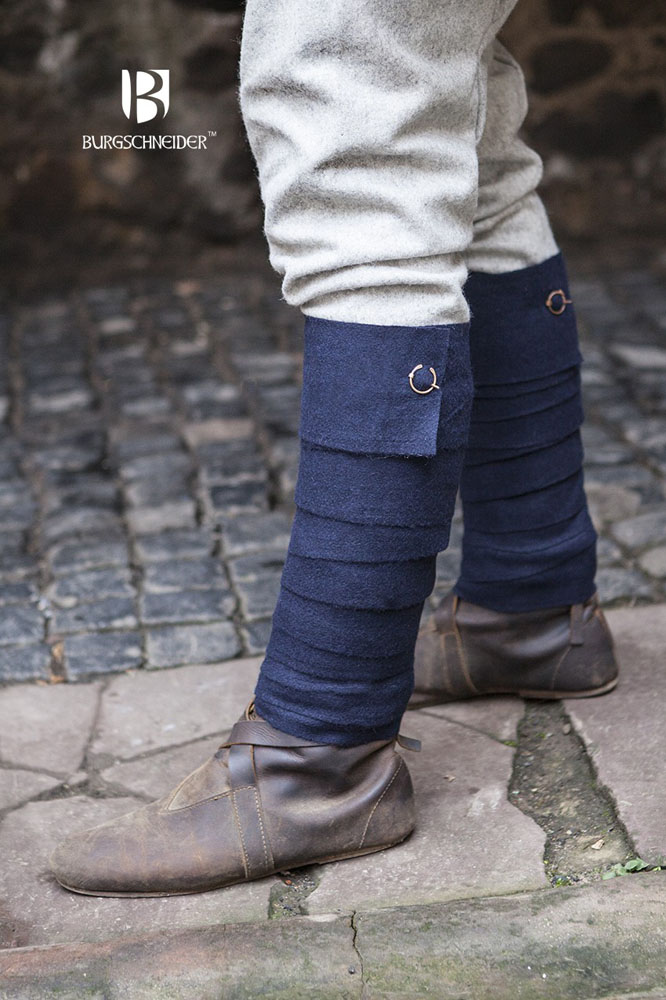 Aki Wool Leg Wraps Blue