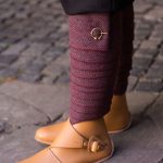 Asgar - Herringbone Wool Leg Wraps - Burgundy ad Gray
