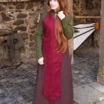 Asua - Fantasy Wool Apron Overdress - Red