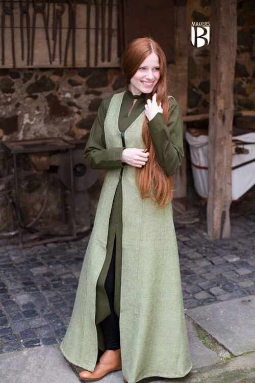 Maiva - Sleeveless Dress Coat - Linden Green