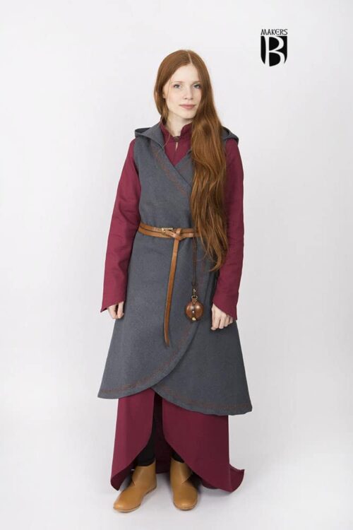 Dala - Cotton Wrap Dress - Dark Gray