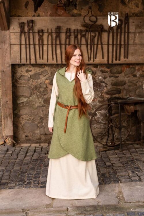 Runa - Cotton Wrap Dress - Linden Green
