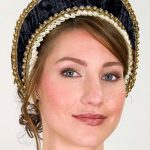 Tudor Velvet French Hood - Black