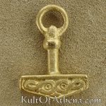 Small Brass Thor's Hammer Pendant