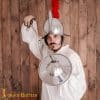 Combed Morion Helm with Red Plume – 16 Gauge Steel