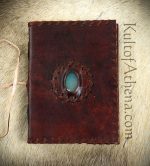 Leather-Bound Medieval Journal with Gemstone