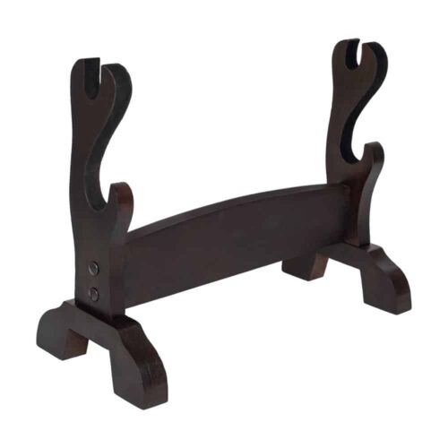 Genuine Hardwood Two Tier Sword Display Stand - Black - Lord of Battles