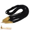 Brass Aiglets with Black Cord – 20” – Set of 5