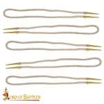 Brass Aiglets with Natural Cord – 21” – Set of 5