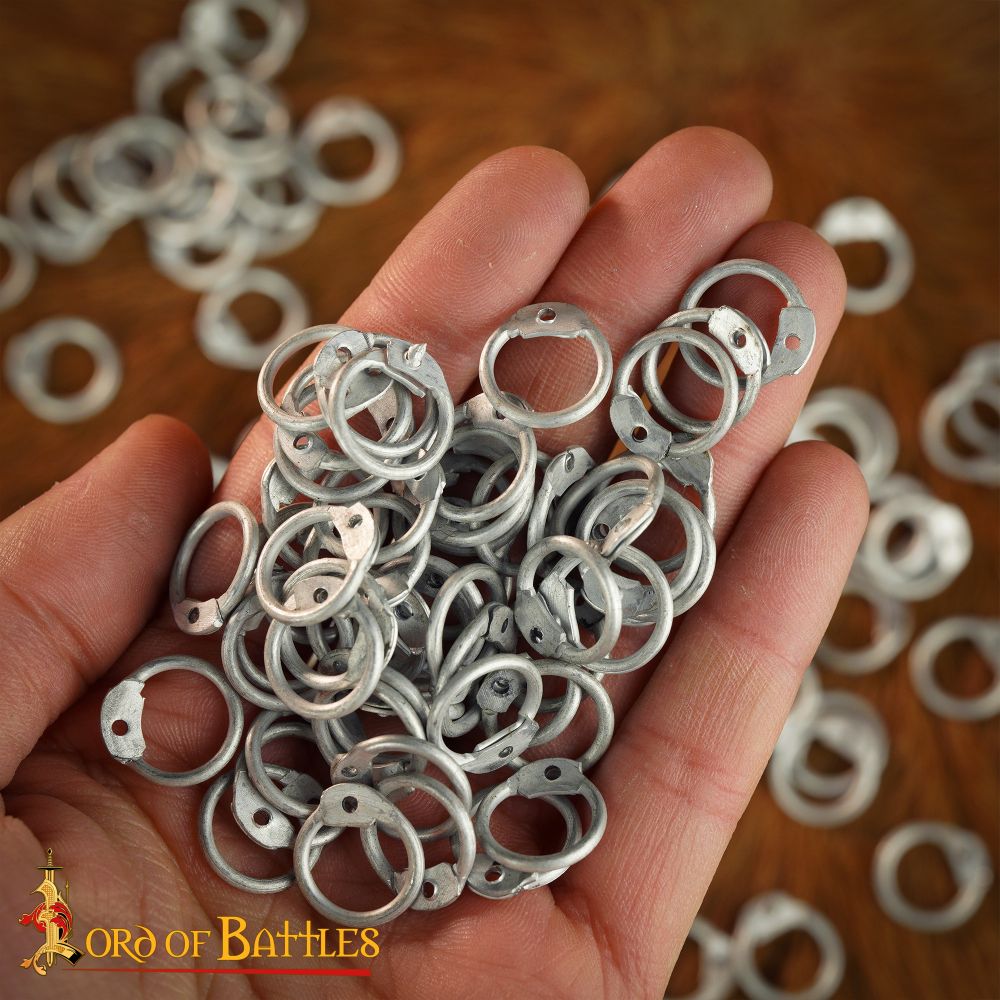 1 kg Loose Aluminum Chainmail Rings - Round Ring with Rivets - 16 Gauge /  10 mm - Dome Riveted - Lord of Battles