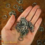 1 kg Loose Chainmail Rings - Mild Steel Dome Riveted Flat Rings with Rivets  17 Gauge / 9 mm - Lord of Battles