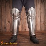Greaves with Fixed Poleyns – 18 Gauge Steel
