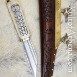 Viking Bone Grip Seax with Etched Norse Knotwork
