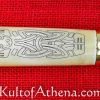 Viking Bone Grip Seax with Etched Norse Design