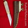 Viking Bone Grip Seax with Etched Norse Design