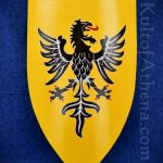 Medieval Heater Shield - Black Griffon on Yellow Field