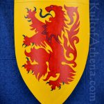 Medieval Heater Shield - Red Lion on Yellow Field