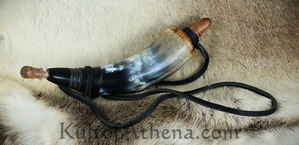 Powder Horn with Wooden Stopper