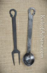Large Forged Fork and Spoon Set