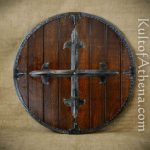 Wooden Round Shield with Riveted Cross
