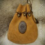 Medieval Large Leather Drawstring Pouch