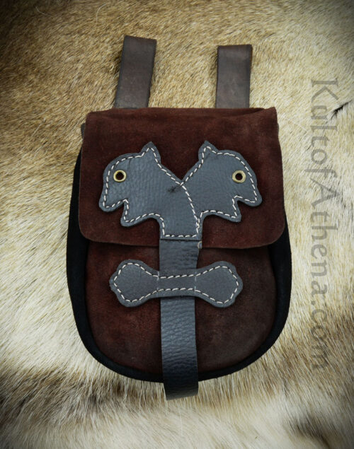 Norse Dragons Leather Belt Pouch