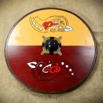 Viking Wooden Shield with Horse Design