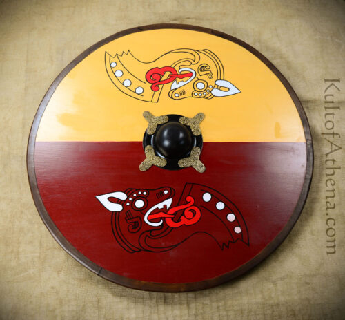 Viking Wooden Shield with Horse Design